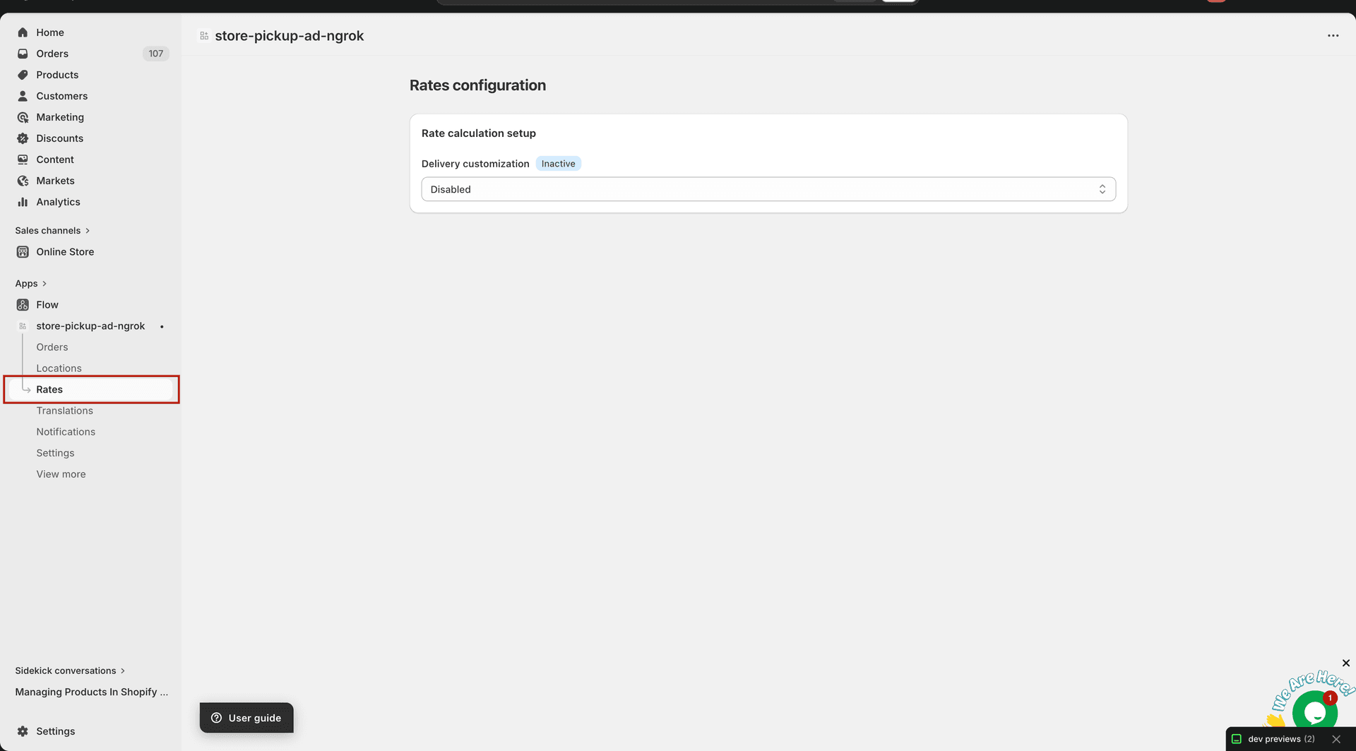 General Configurations page with Rate Calculation Setup and Keywords sections