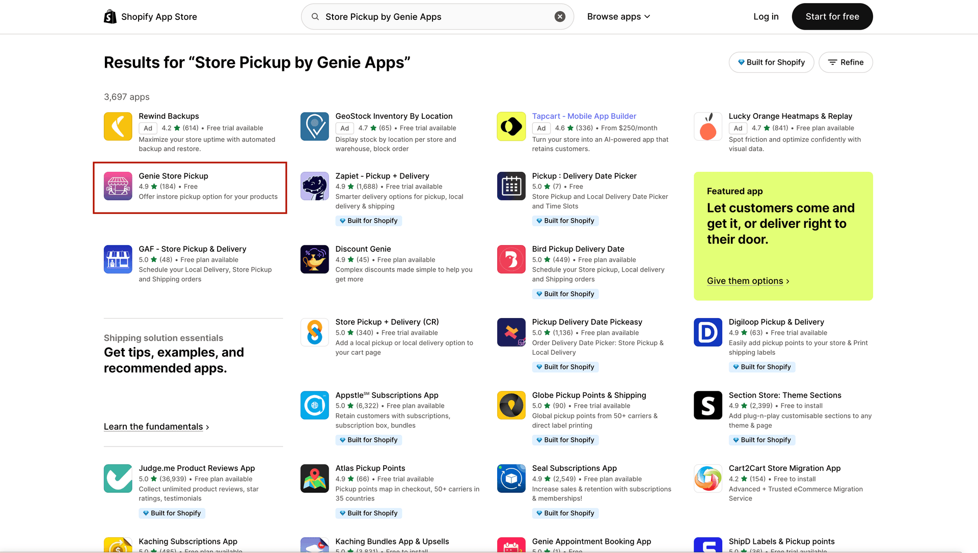 Store Pickup by Genie Apps on Shopify App Store