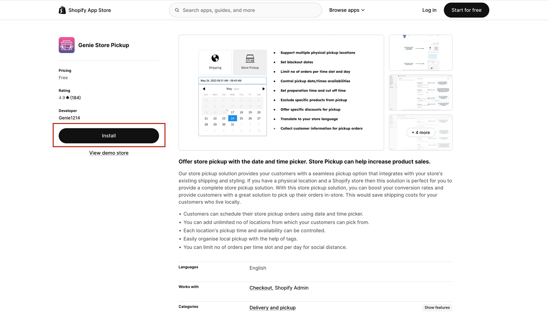 Shopify install permissions screen