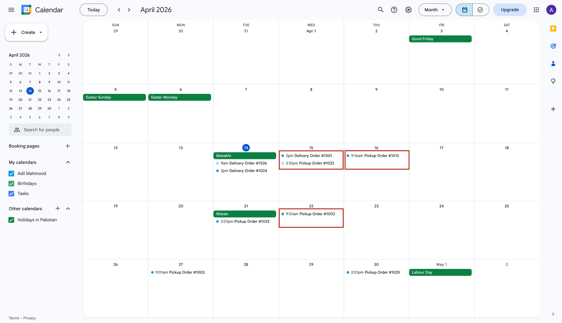 Customer calendar invite email with Add to Google Calendar button