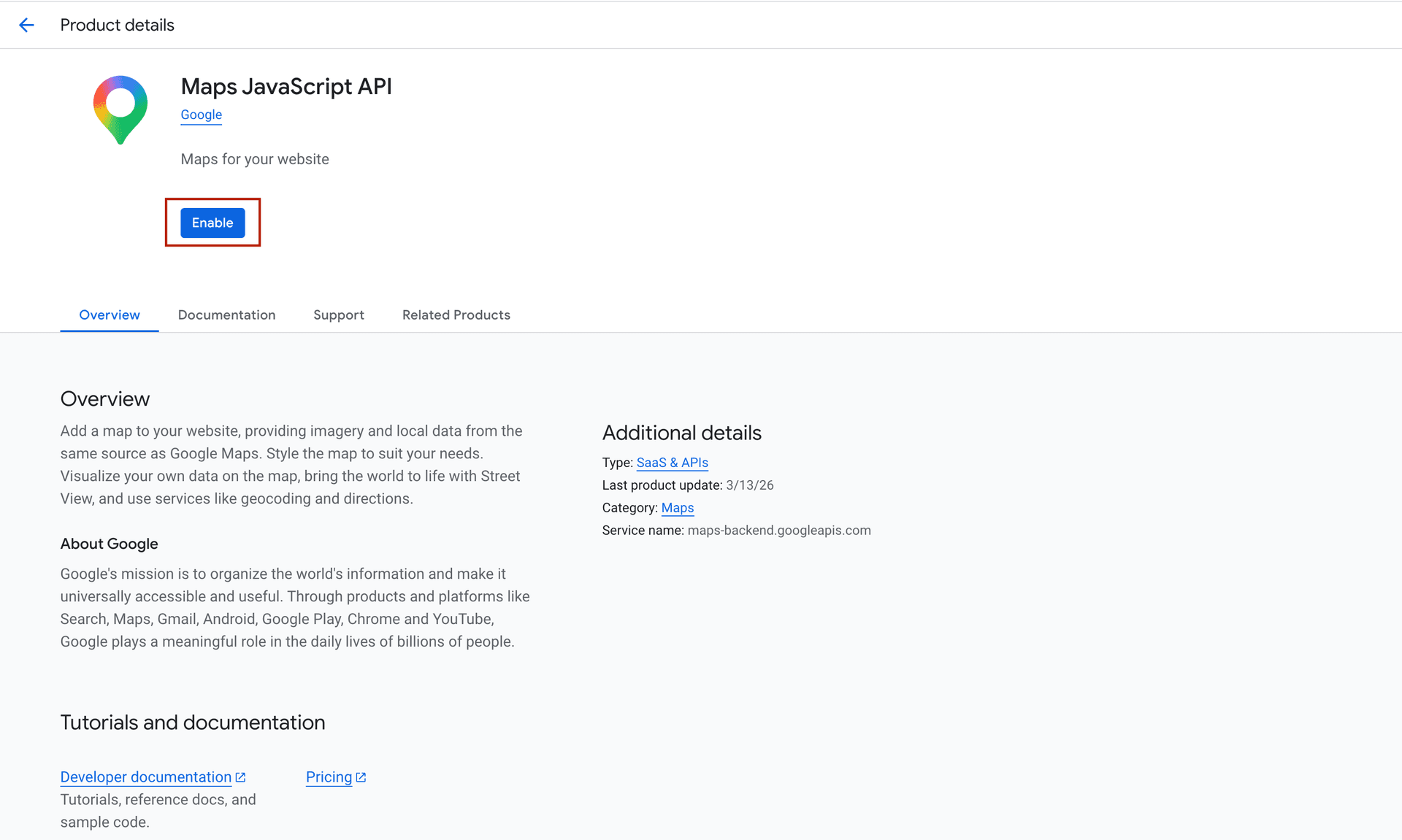 Google Cloud Console APIs library with Maps JavaScript API and Geocoding API enabled